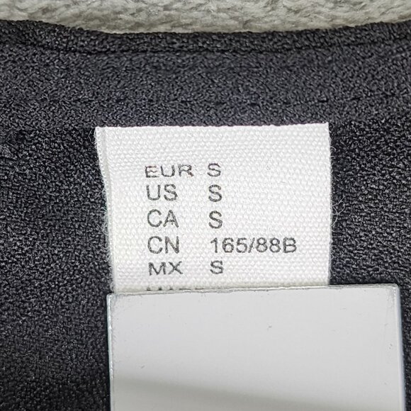 Women's Black Blouse Top With Sheer Pearl-Embellished Sleeves Round Neck S - Picture 5 of 10